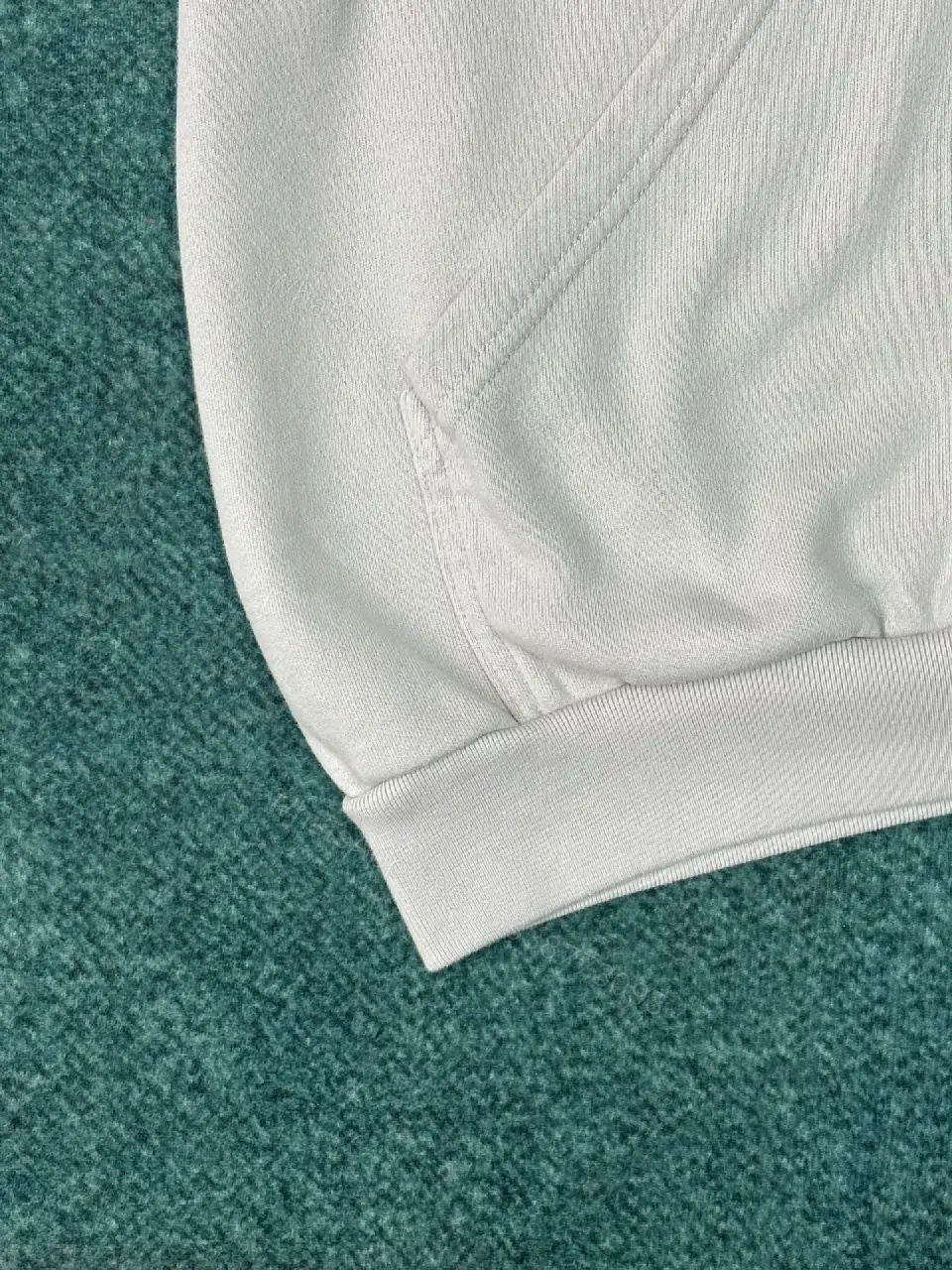 View 2 of Neutral Cotton Blend Minimalist Hoodie with Subtle Logo (Unisex)