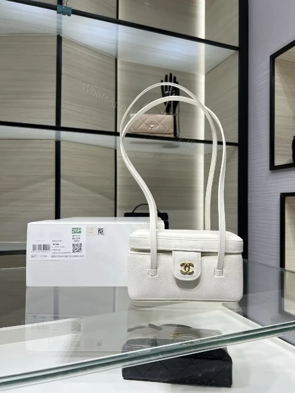 View 4 of Chic Pebbled Leather Compact Handbag - Structured, Versatile, Everyday Elegance