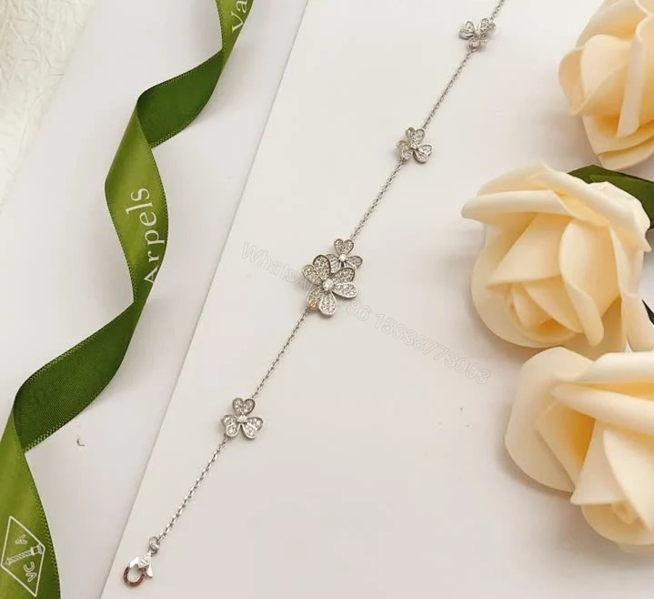 View 3 of Van Cleef & Arpels Frivole 5 Flower Diamond White Gold Bracelet TJ619