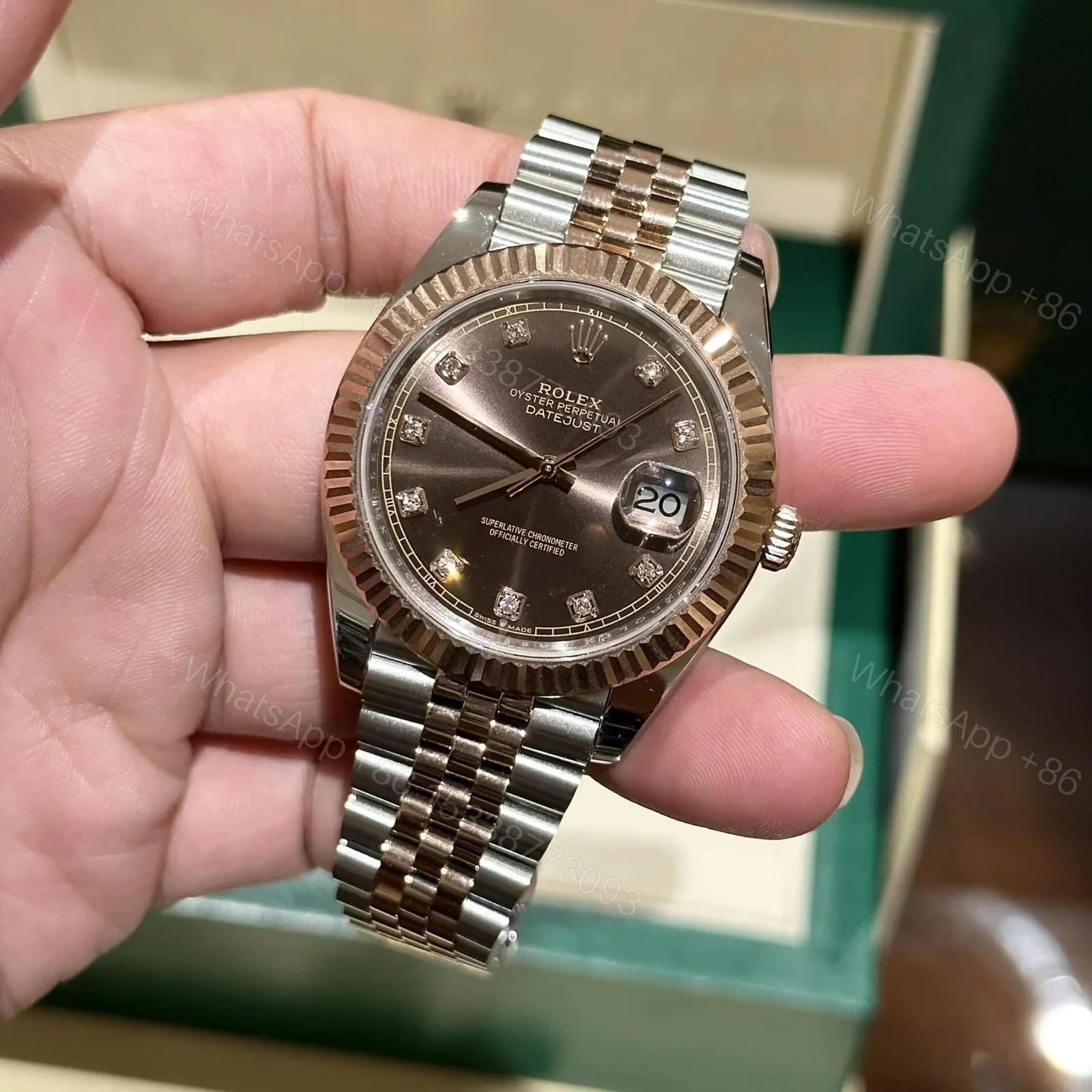 View 2 of Rolex Replica 1:1 Watch Date Just Chocolate Dial 41mm