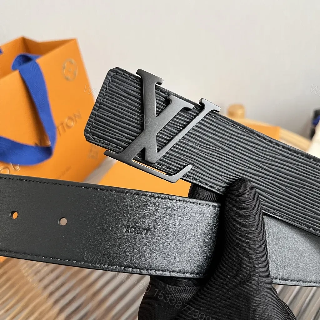 View 7 of Textured Leather Belt: Luxe Metal Buckle, Unisex Style
