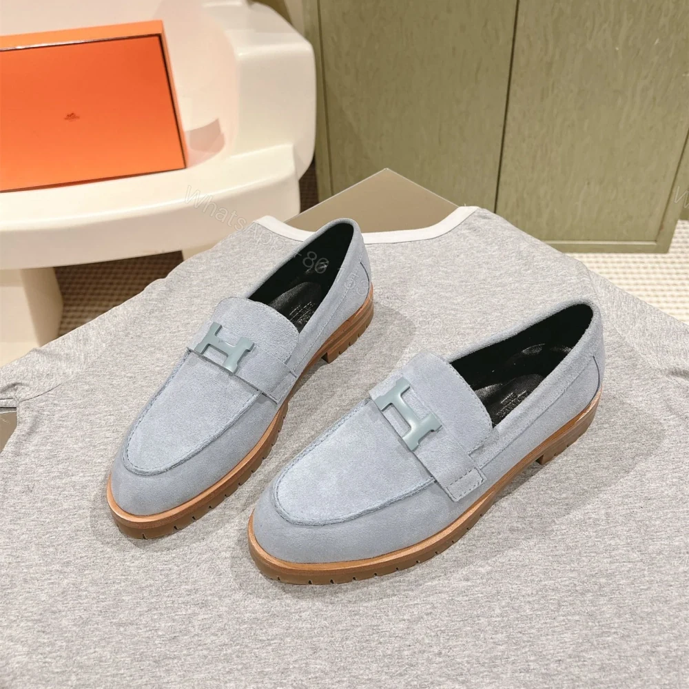 View 2 of 高仿Hermes*H222056Z6U羊京料樂福鞋藍色免檢版