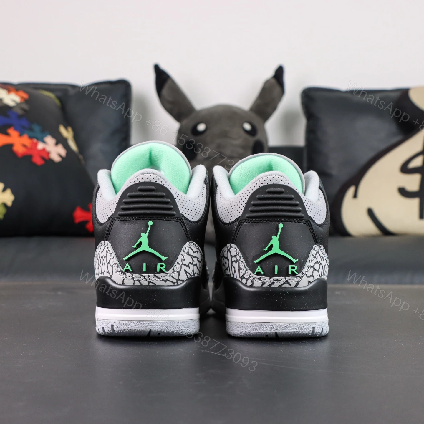 View 7 of Air Jordan 3 Retro Green Glow Replica