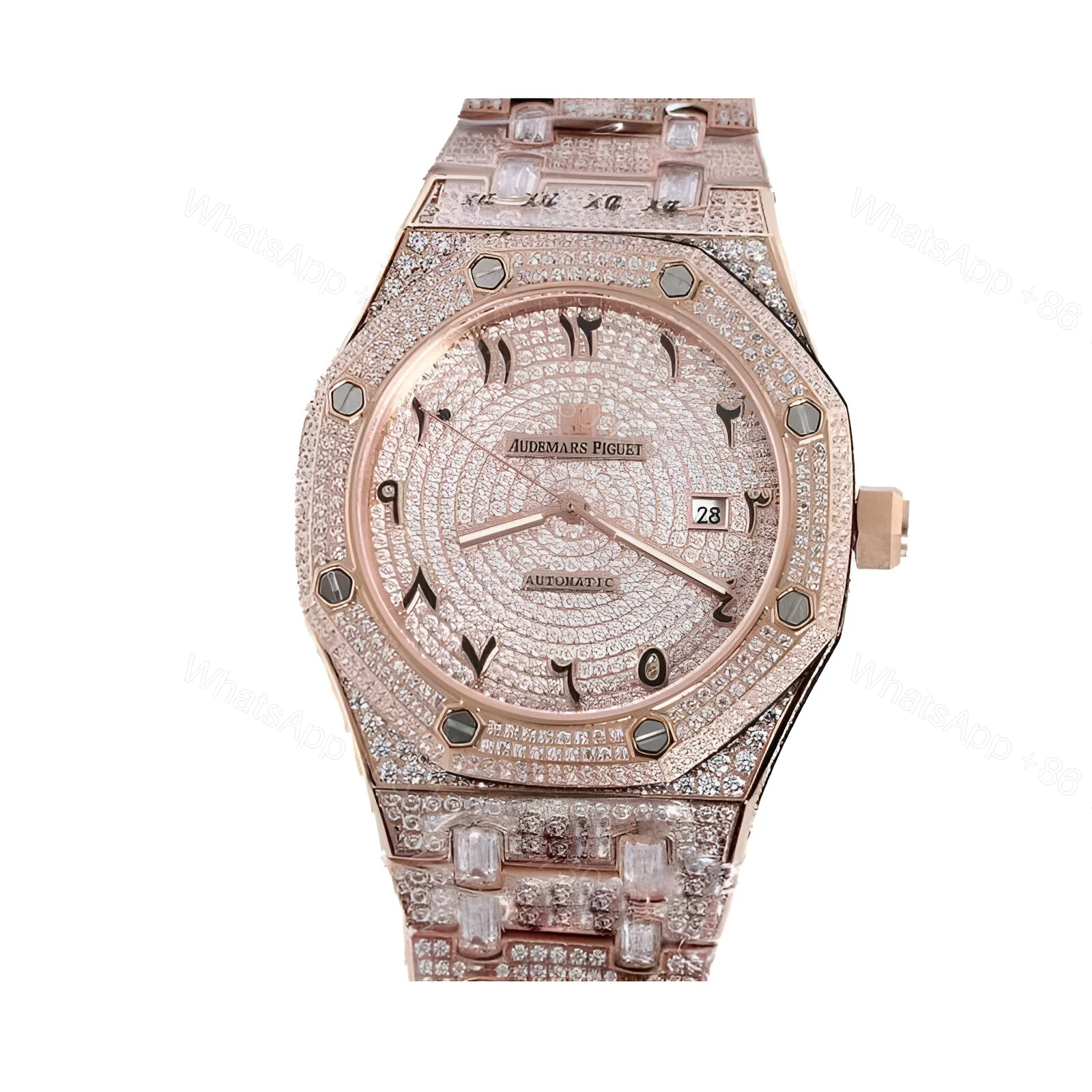 View 2 of Audemars Piguet Royal Oak Iced Out Rose Gold Replica