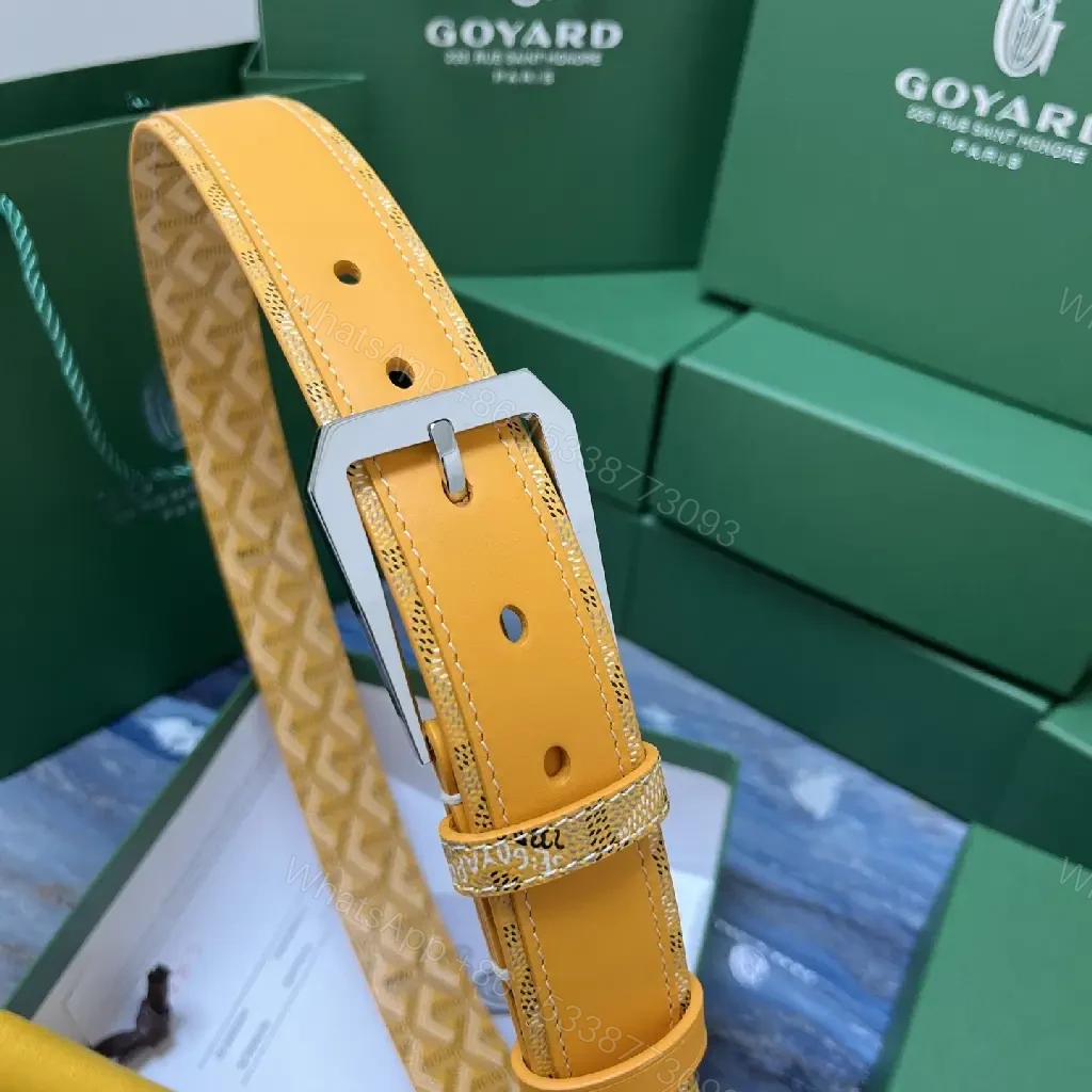 View 7 of Citrine Tan Pattern Belt: Calfskin, Goyard-Style Chevron Luxury