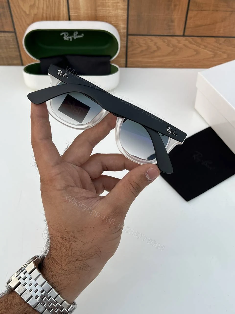 View 4 of First Copy Rayban 2140 White Blue Shadedd