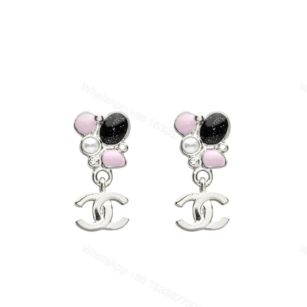 Chanel Pearl And Stone Floral Earrings Silver — view 1