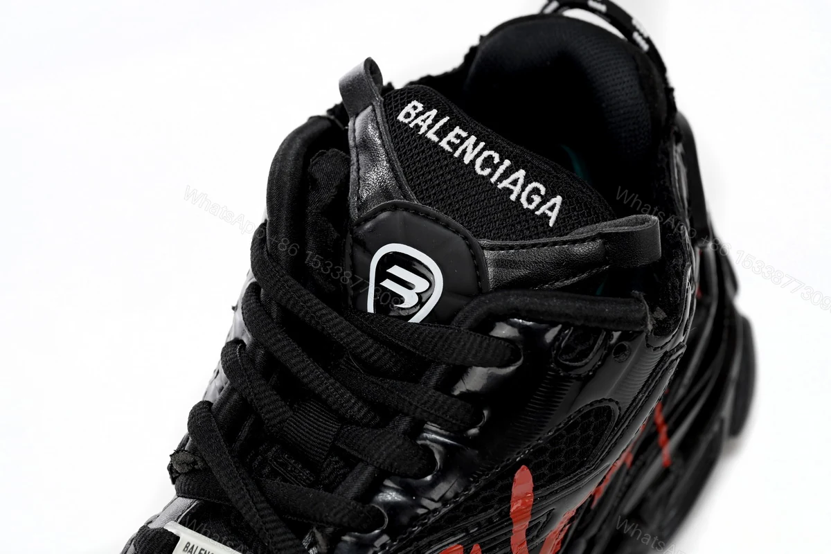 View 3 of Balenciaga Runner Black And Red Characters 677402 W3RB1 0102