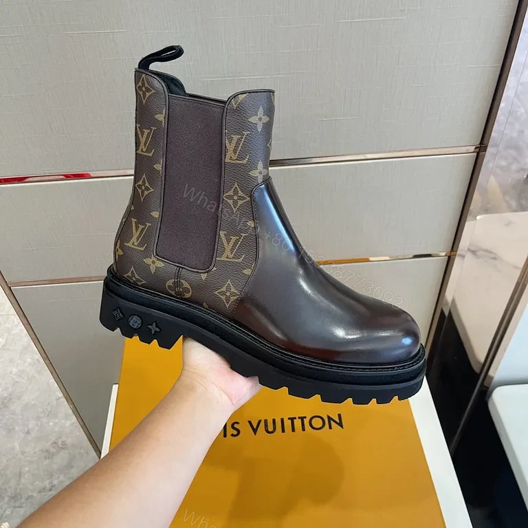 View 3 of Monogram Chelsea Boots: Bold Comfort, Luxury Leather Toe