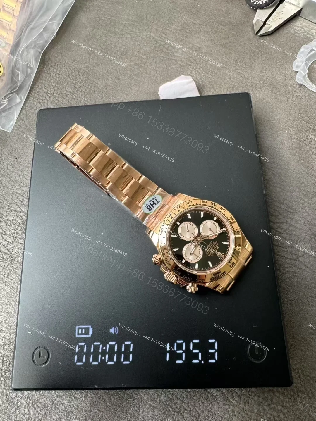 View 9 of Rolex Daytona Super Clone M126505-0001 Rose Gold Black Dial 4131 Movement