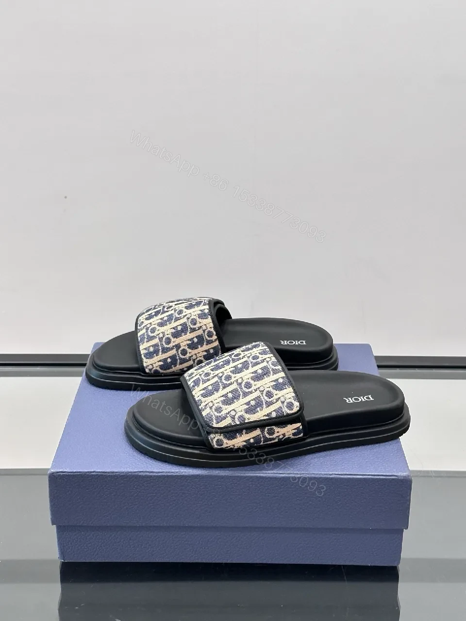 View 6 of Patterned Luxe Slides with Signature Detail - Summer Comfort