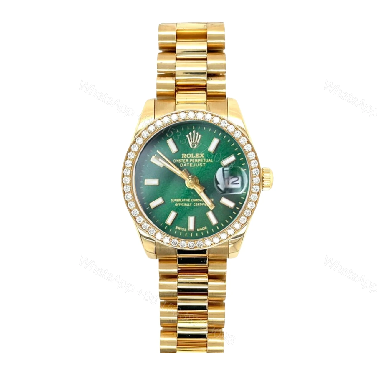 Rolex Lady Datejust Green Dial Yellow Gold 28Mm — view 1