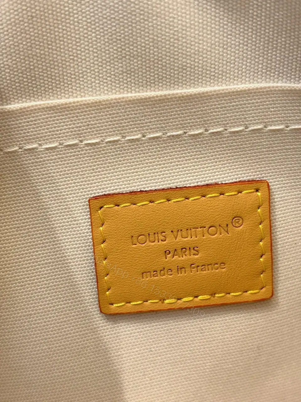 View 3 of Caramel Canvas Crossbody: Textured Monogram, Compact Chic