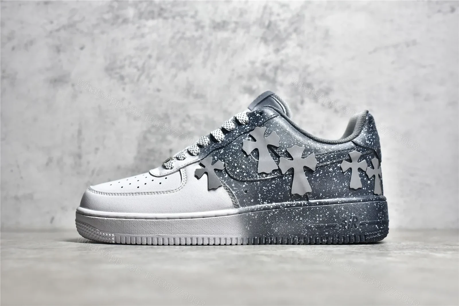 Chrome hearts x Air Force Grey and White Reps — view 1