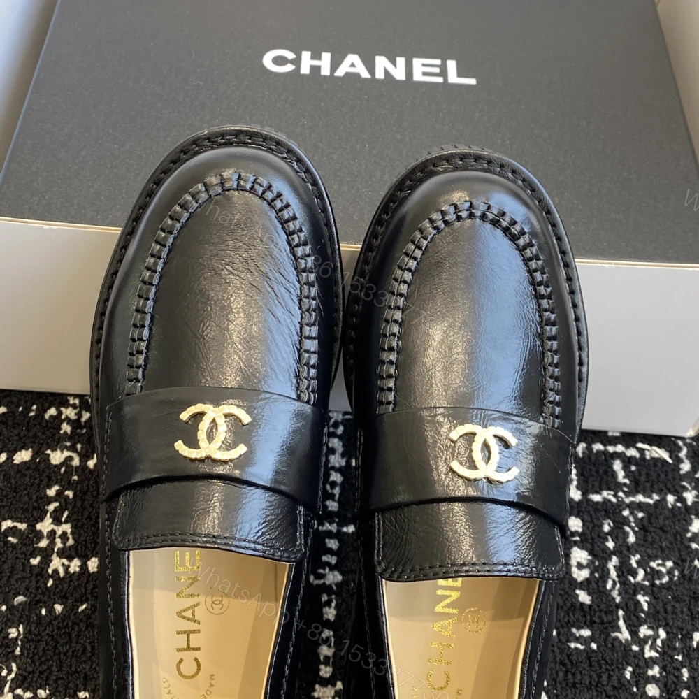 View 5 of 高仿Chanel*25C系列G46112B小牛皮樂福鞋黑色免檢版