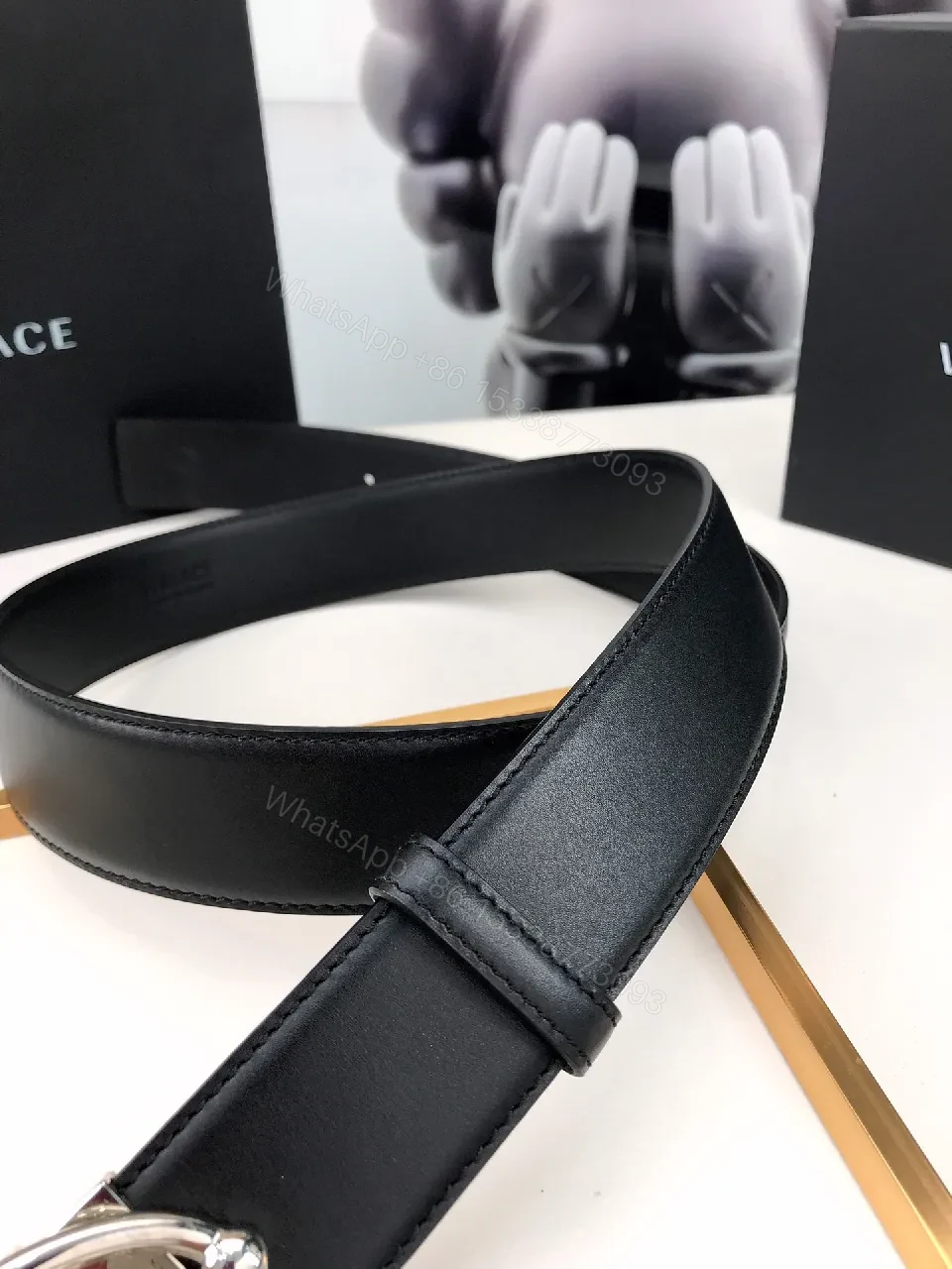 View 5 of Lion Head Buckle Leather Belt – Modern Luxury Belt