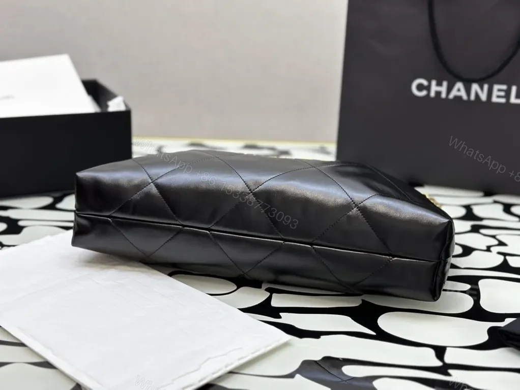 View 9 of Chanel Quilted Black Leather Shoulder Bag with Gold Chain - Luxury Everyday Carry