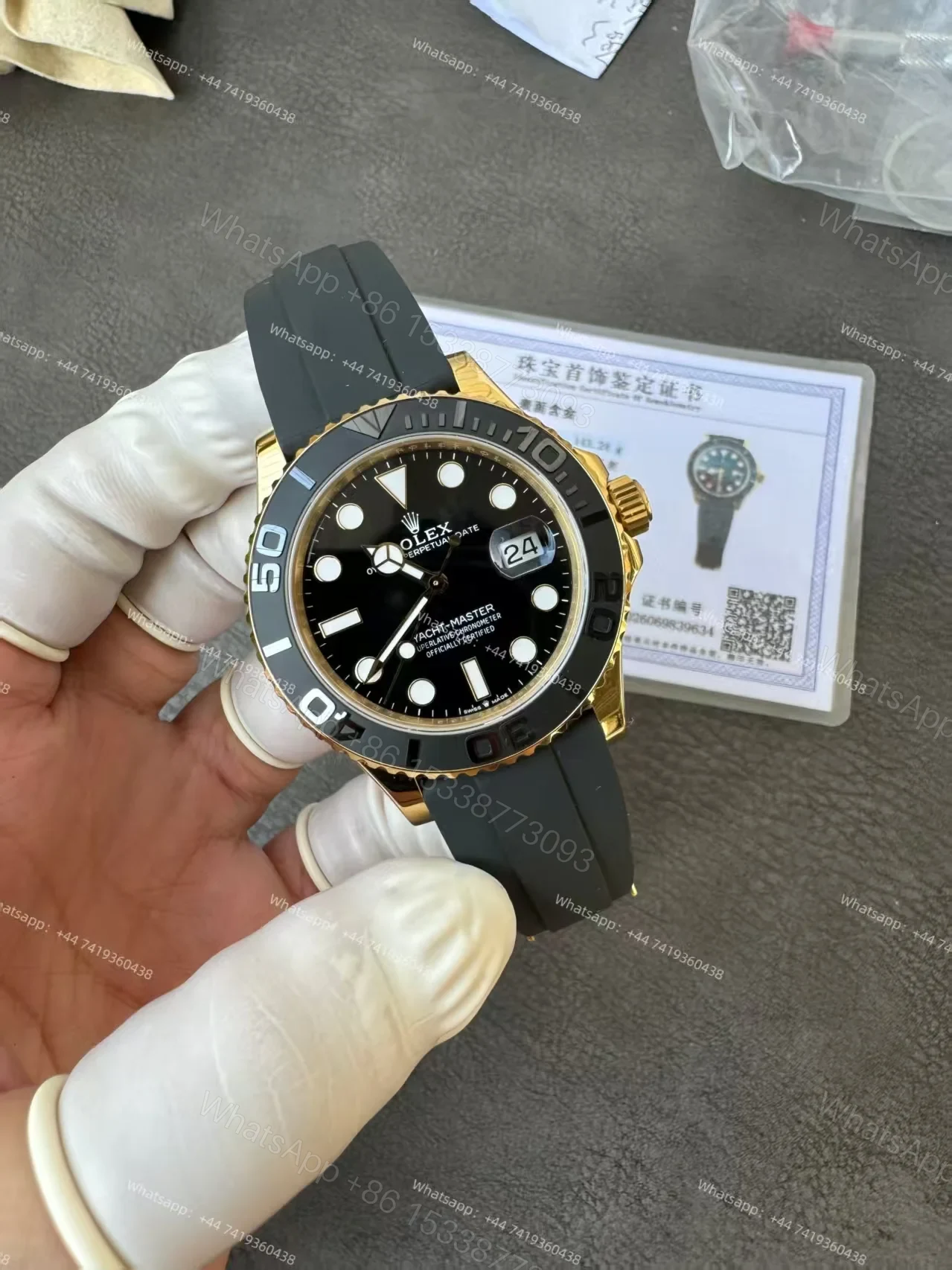 View 2 of Rolex Yacht-Master 226658 1:1 Replica 18K Gold Plated 42MM 3235 Movement Super Clone Watch