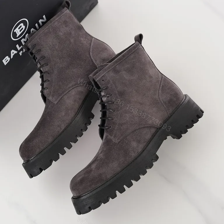 View 9 of Charcoal Suede High-Top Boot: Rugged Luxe Comfort