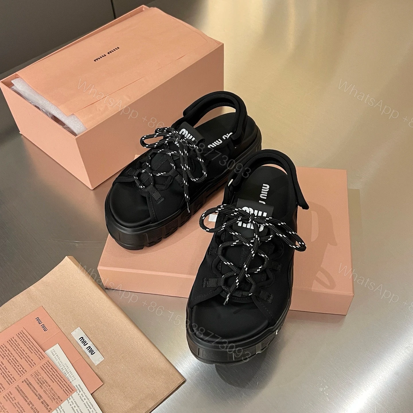 View 4 of MIUMIU CHUNKY NEOPRENE SANDALS BLACK 5X418E 30K F0002 F 050