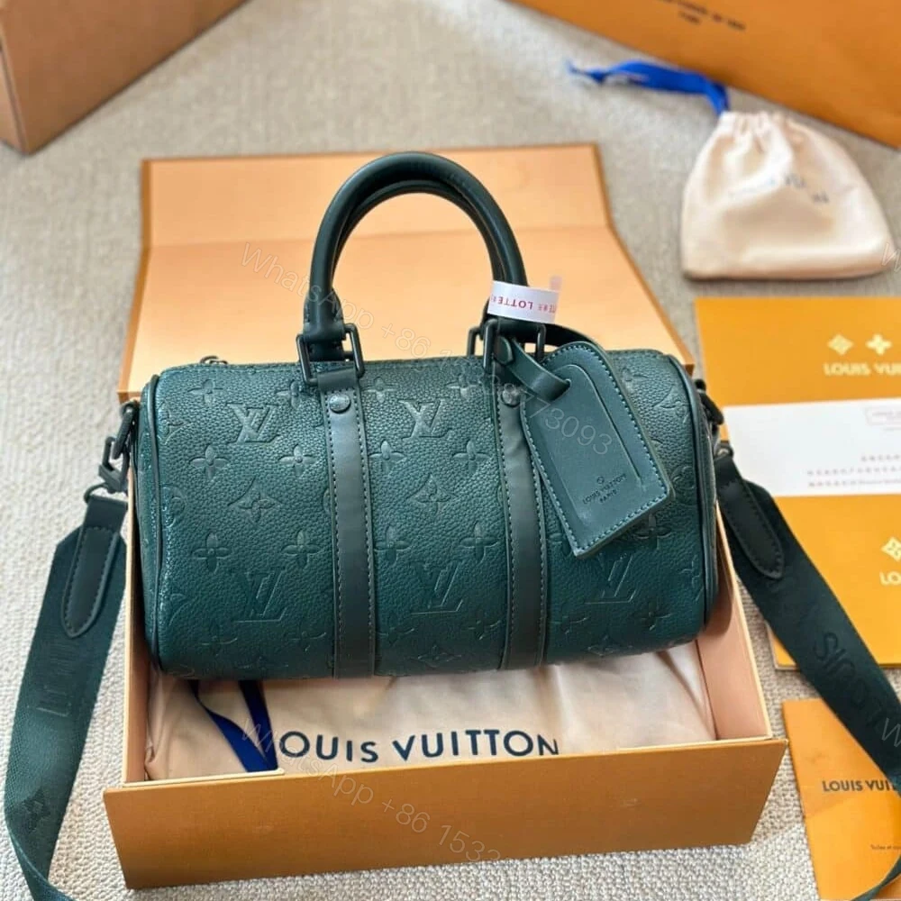 View 2 of Louis Vuitton Keepall Bandoulière Dark Green 25Cm M24432