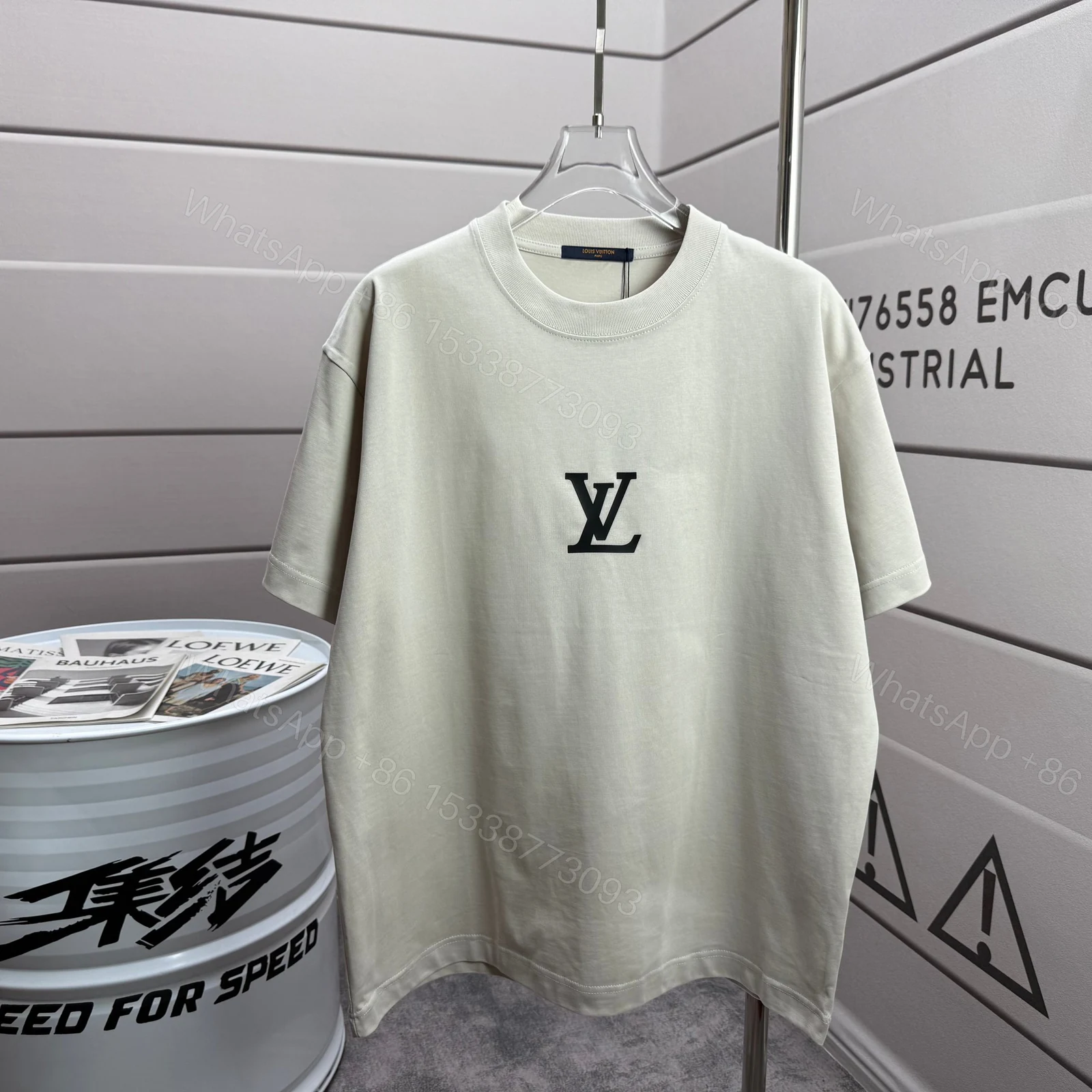 LV 一比一 男款 大LOGO印花短袖T恤 黑色街頭款 — view 1