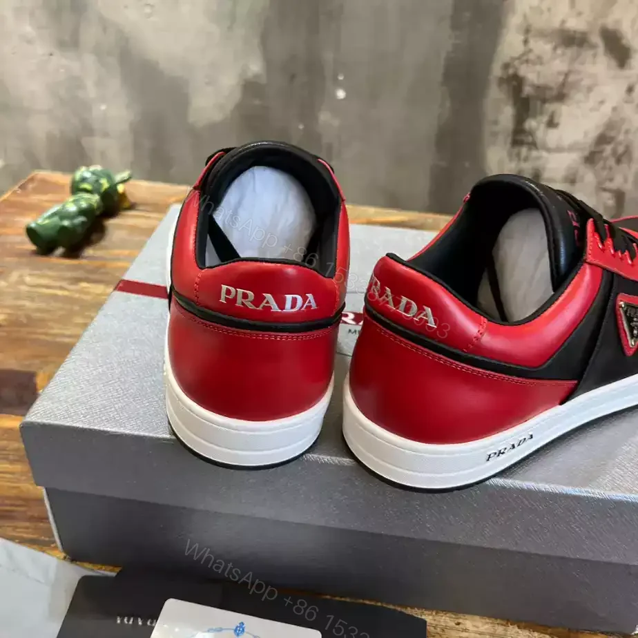 View 4 of PRADA DOWNTOWN LEATHER SNEAKERS RED – PRD093