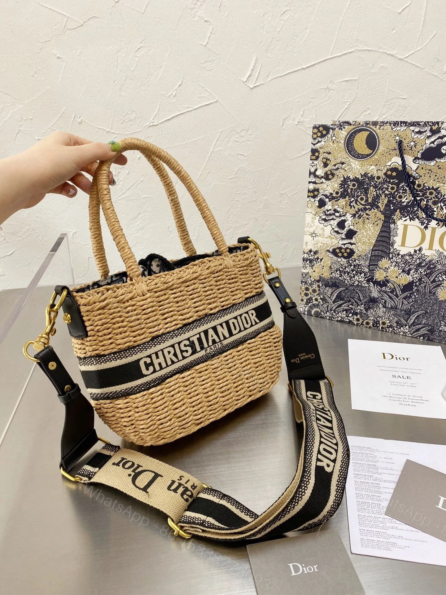 View 7 of DIOR WICKER BUCKET BAG