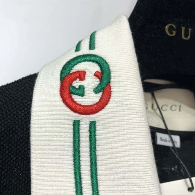 View 3 of Cotton piquet polo with Interlocking G – GC40