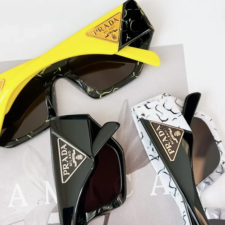 View 9 of Prada Slim Black Acetate Sunglasses â€“ Rectangular, UV400 Lenses