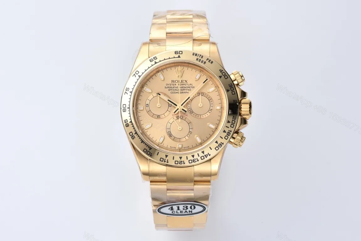 3A Factory Clean Factory Clean Rolex Daytona Gold Champagne Dial — view 1