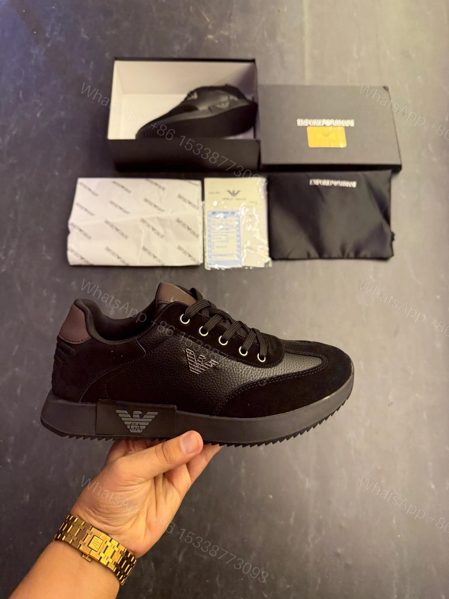 View 3 of FIRST COPY Emporio Armani Black Sneaker