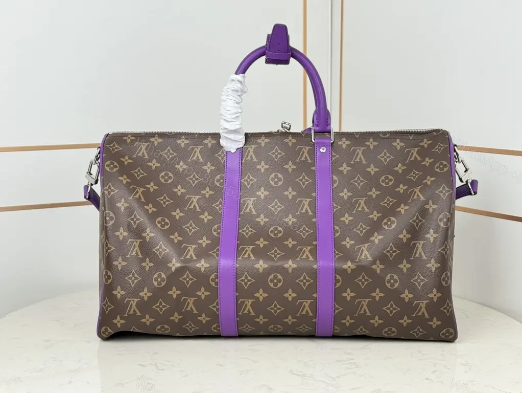 View 7 of Bold Monogram Carryall: Violet Accent Travel Bag