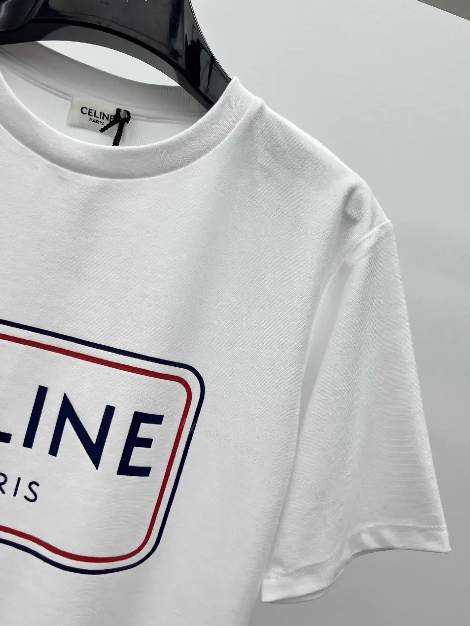View 3 of White Cotton Luxe Tee, Logo-Front, Casual Luxe T-Shirt