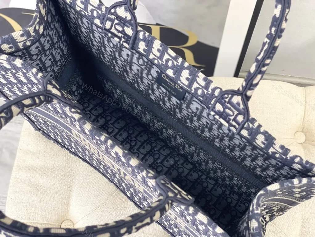 View 7 of Iconic Dior Oblique Tote: Navy Canvas Luxury Everyday Carry