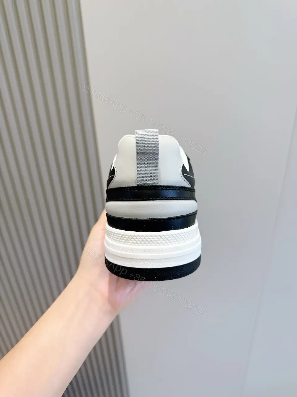 View 2 of White Black Leather Sneakers Modern Prada Inspired Sneaker Box Set