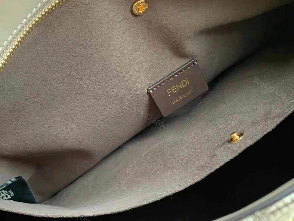 View 4 of Patterned Satchel with Signature Fendi Hardware - All-Day Luxury Bag