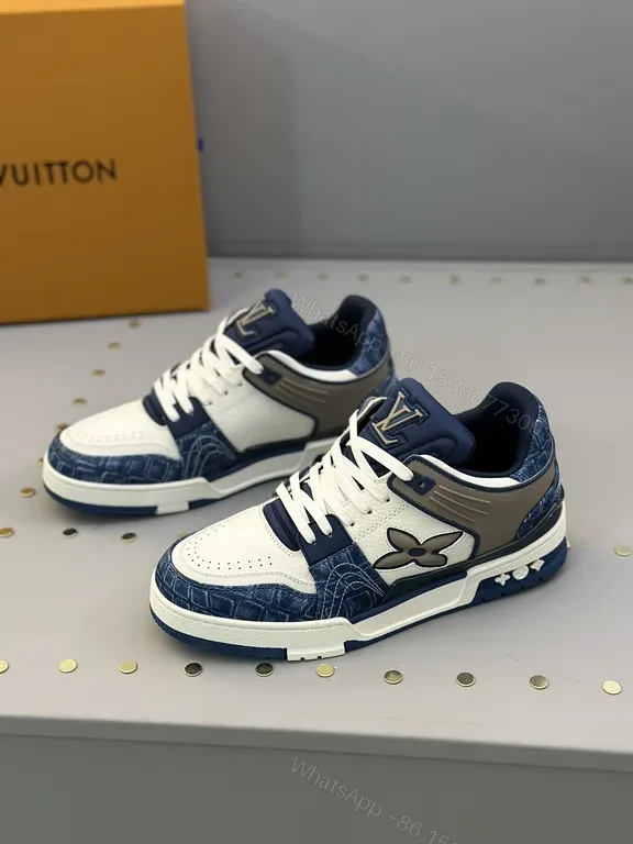 View 8 of Bold Venetian-Blue LV-Detail Sneakers: Luxe Comfort