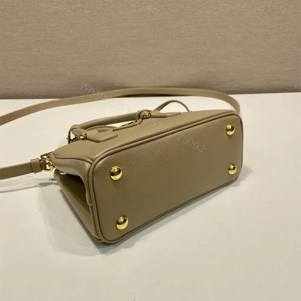 View 5 of 高仿Prada*Galleria系列1BA916紋理牛皮單肩包卡其色Mini免檢版