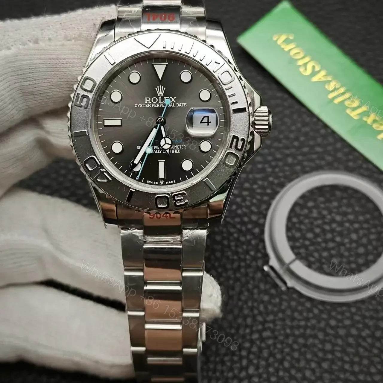 View 10 of Replica ROLEX YACHT-MASTER 1 PLATINUM & STAINLESS STEEL