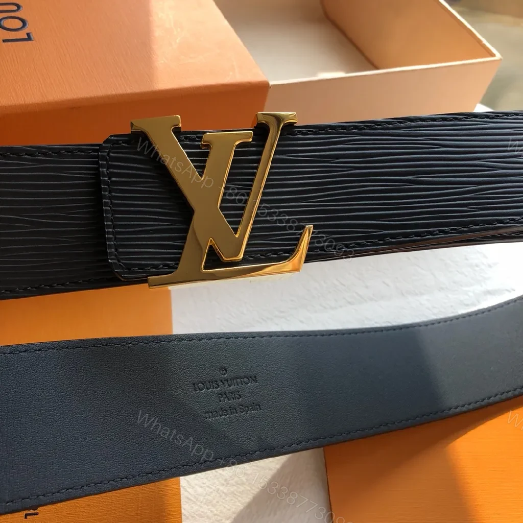 View 6 of Lux Leather Belt: Textured Black, Gold Buckle, Modern Chic