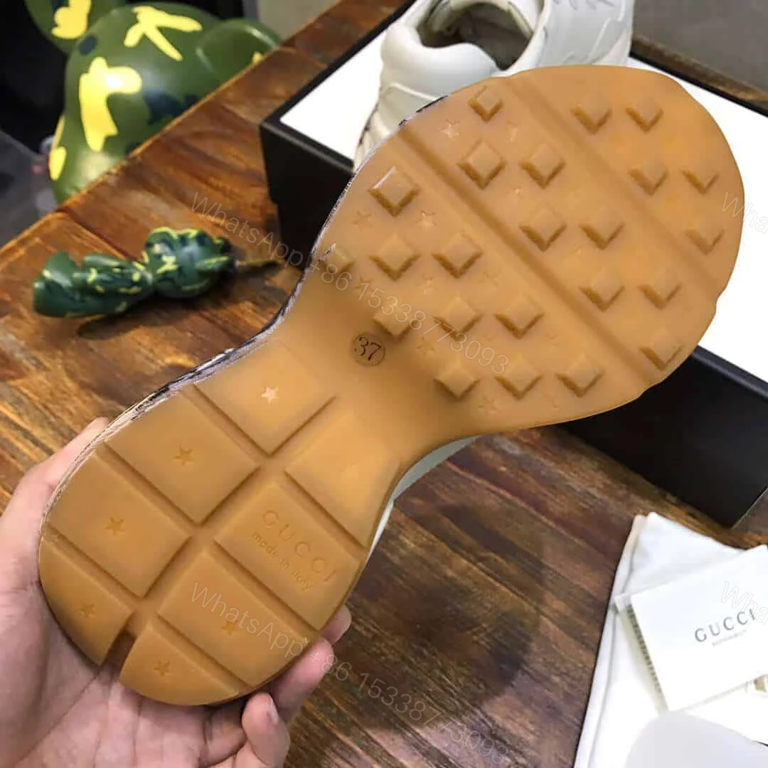 View 5 of GUCCI RHYTON LEATHER SNEAKER WITH TIGERS