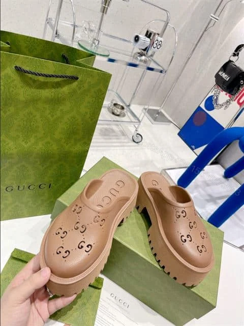 View 5 of GUCCI WONMEN’S PLATFORM PERFORATED G SANDAL – SDG017