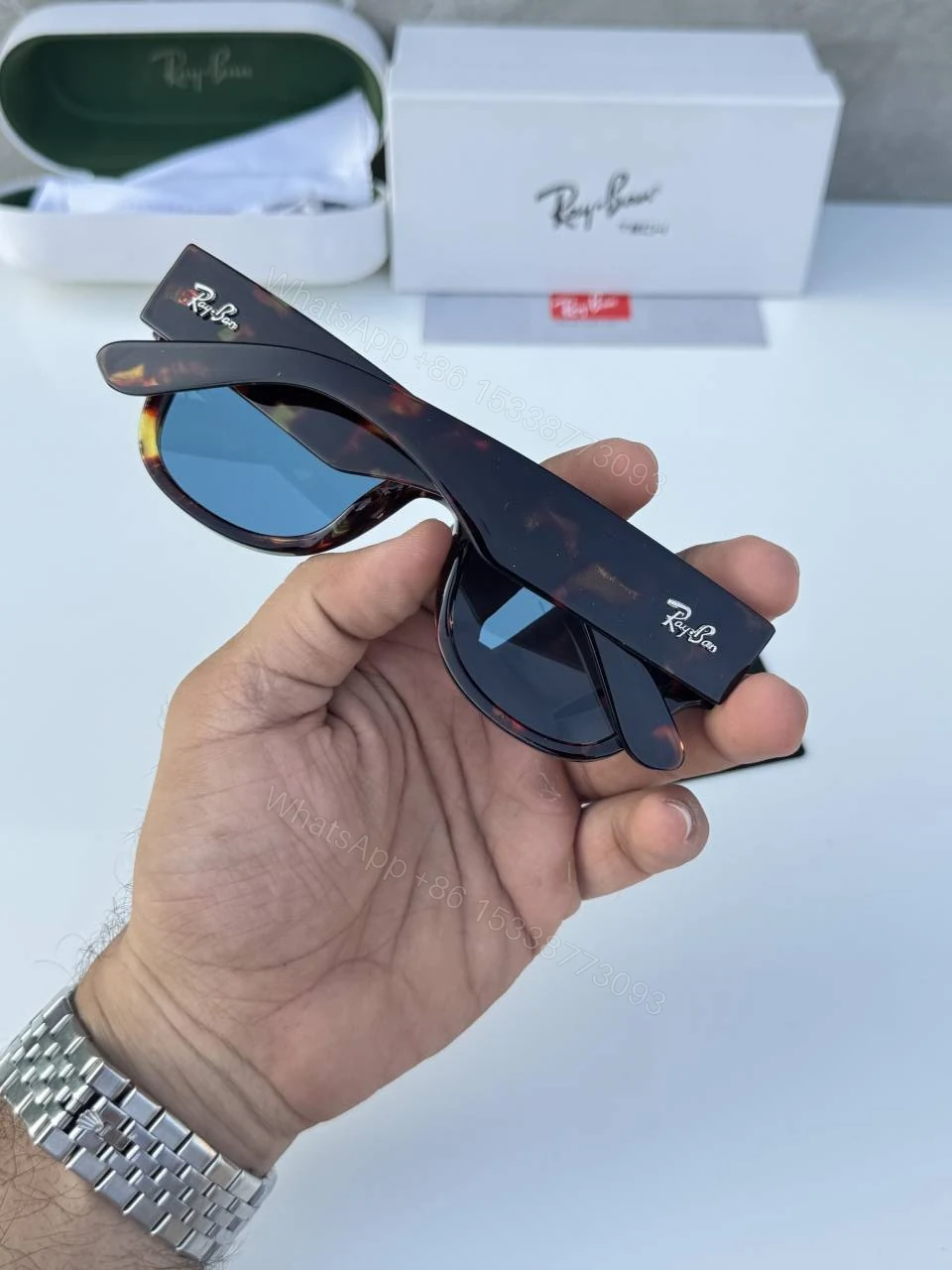 View 4 of First Copy RayBan 0840 Tiger Blue UV Protected Premium Sunglasses Luxury Eyewear