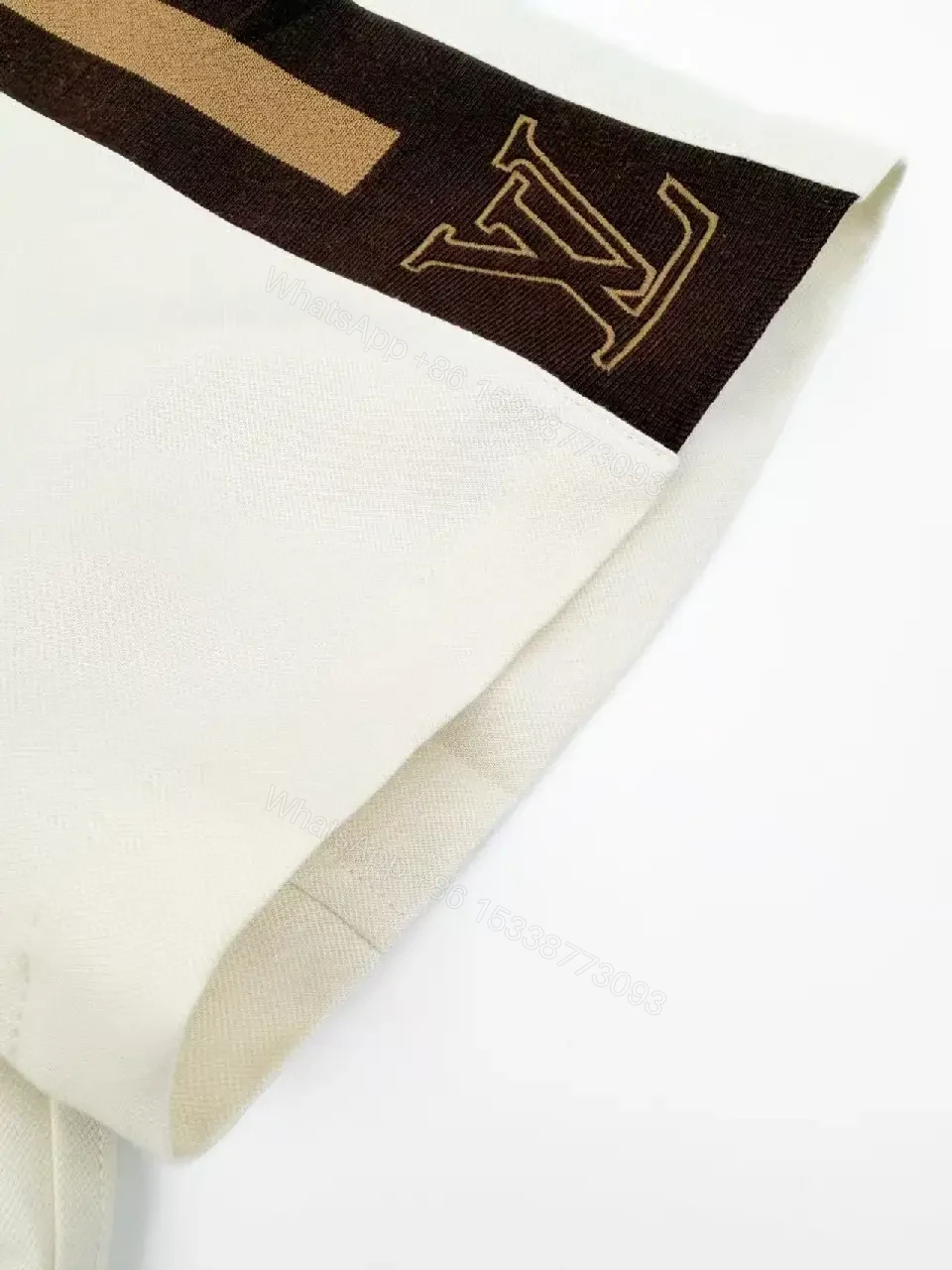 View 11 of Cream/off-white Western-Style Shirt with Chest Pocket and Brown Accents
