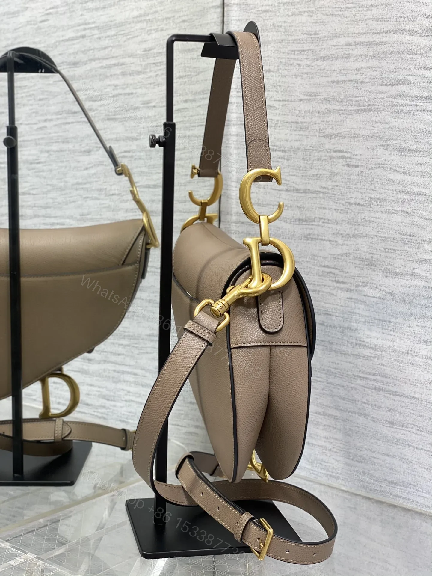 View 5 of Dior Saddle Bag in Brown Gold Hardware