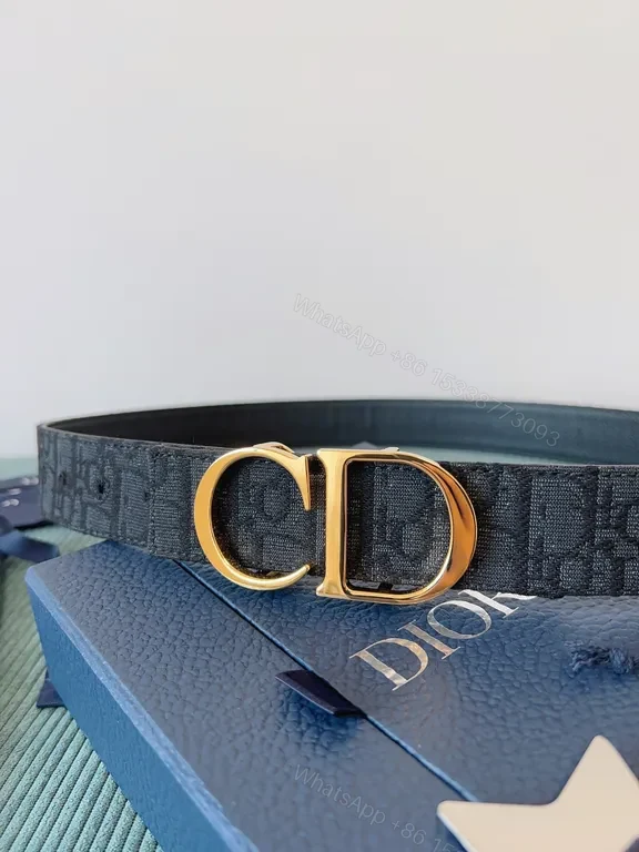 View 2 of Charcoal Leather Belt: Gold-CB Buckle Designer-Inspired Accessory