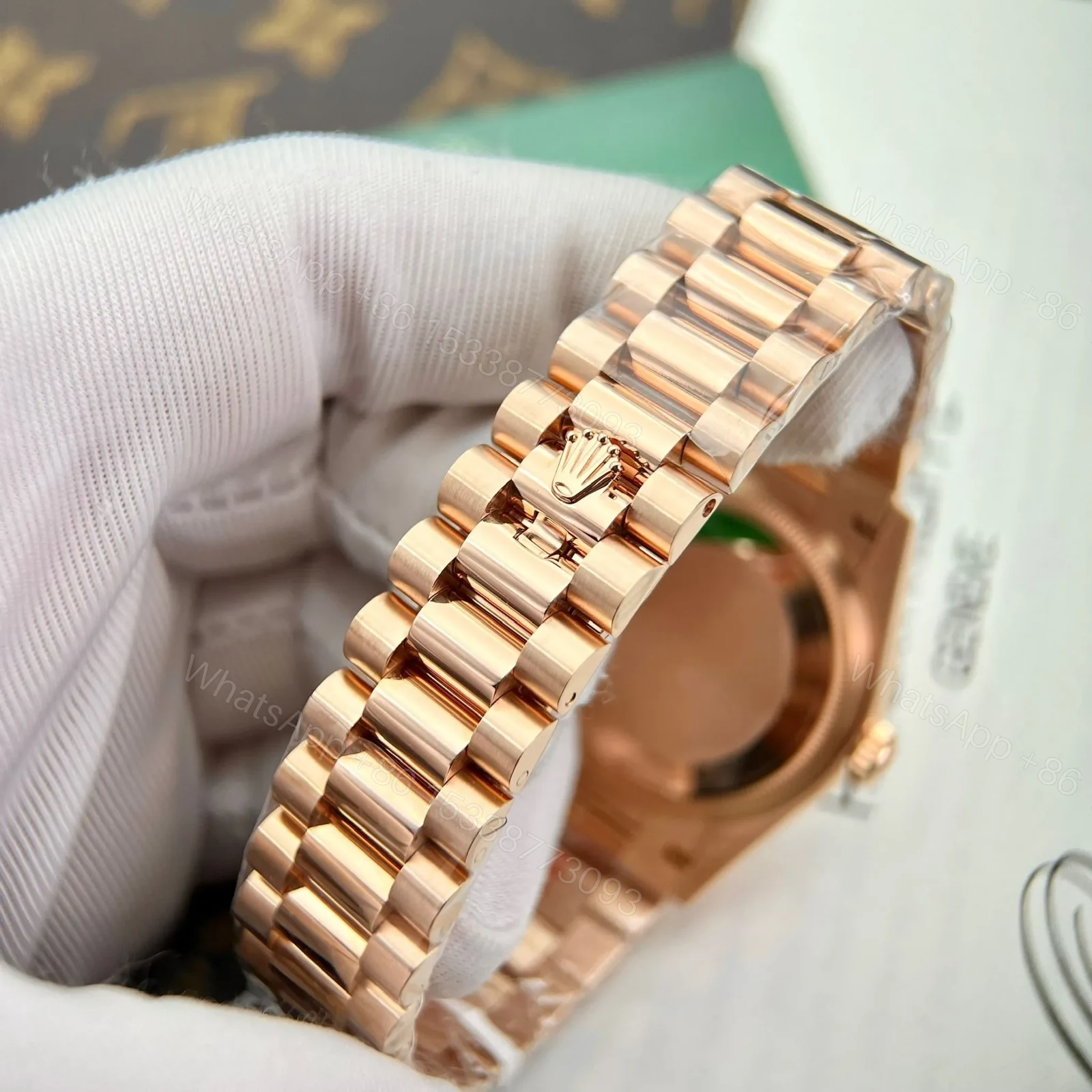 View 4 of Superclone Rolex Day-Date Rosé Diamond Dial 128235-0009 36 mm