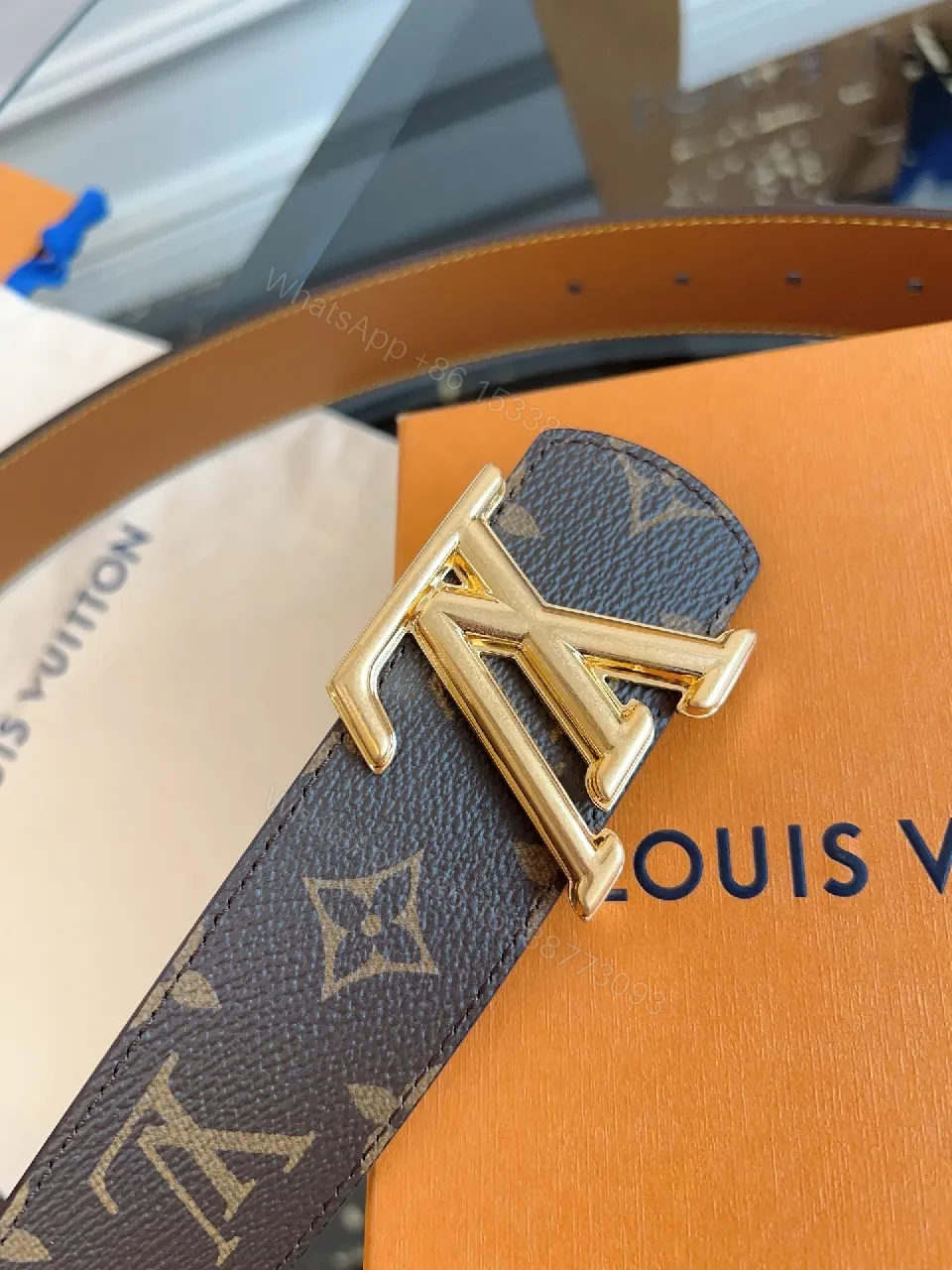 View 7 of Monogram Canvas Belt with Gold Buckle – Luxury Style