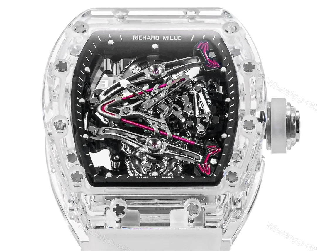 View 4 of Richard Mille RM38-02 Crystal White Skeleton Tourbillon Watch RM38-CR-WH